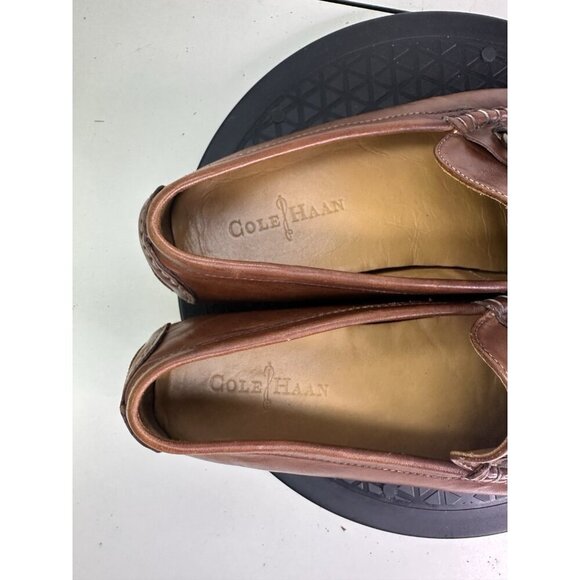 Cole Haan C09298 Men 9.5 M Cognac Leather Horsebit Dress Loafers Slip-on Shoe - Picture 8 of 10